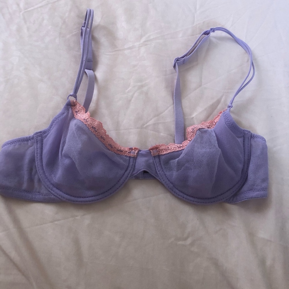 Cosabella purple w pink lace bra sz. 32B